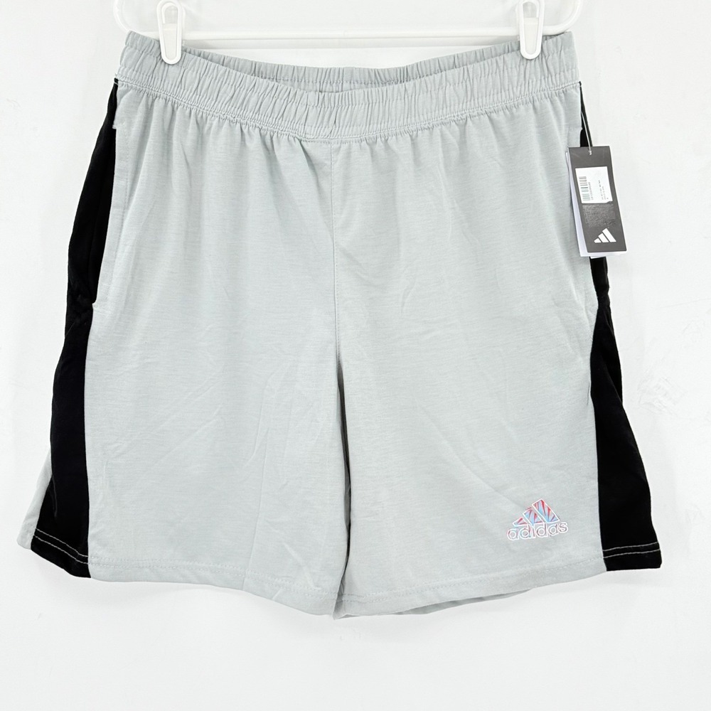 Adidas Men's Sporty Shorts Size 2XL Silver Black Athletic Active Training NWT